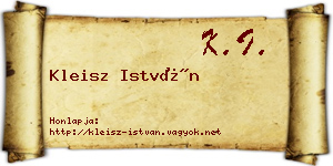 Kleisz István névjegykártya
